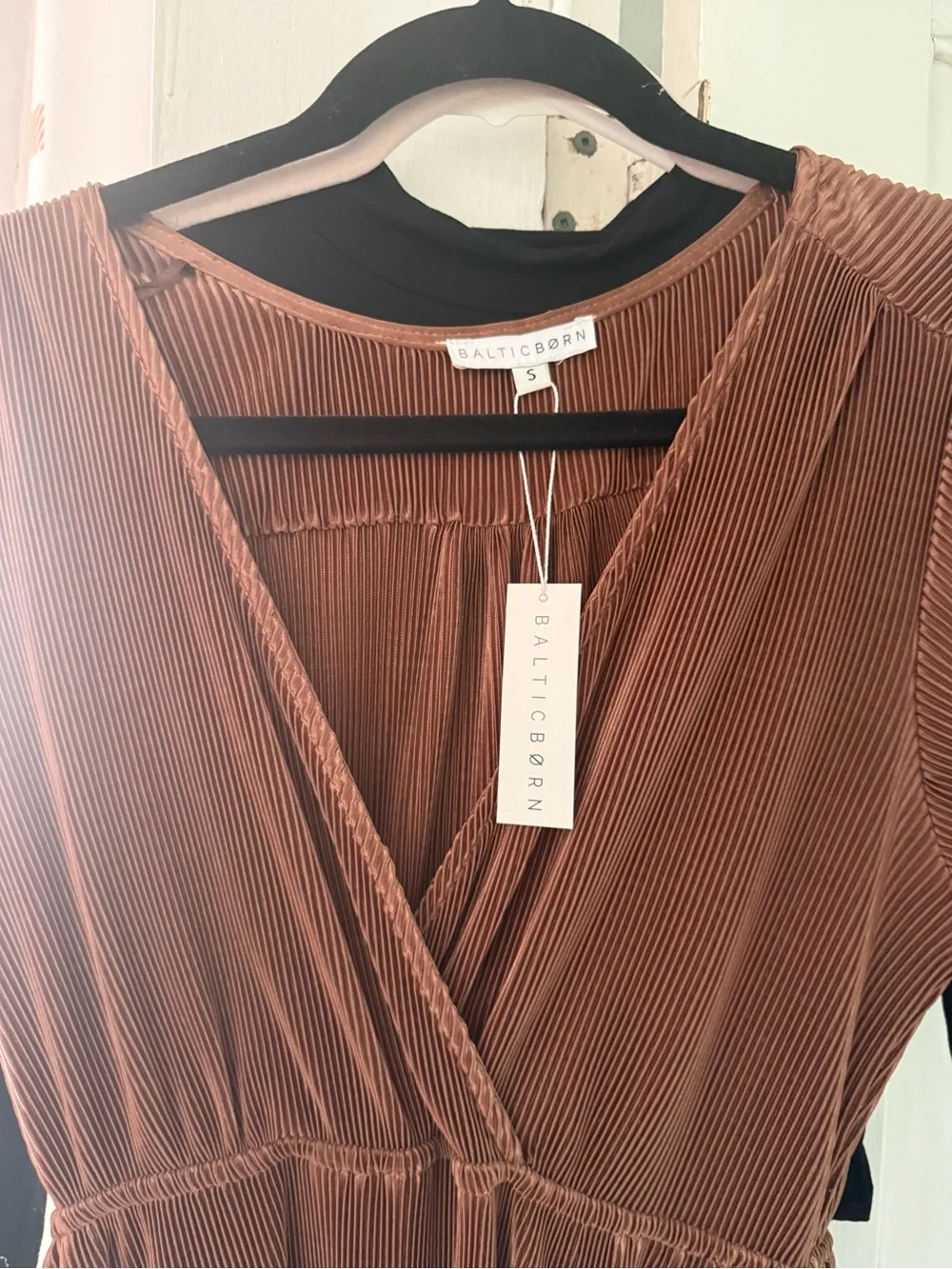 Baltic Born Brown Maxi Dress with V-Neck Wrap Bodice
